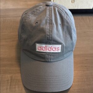 Adidas Gray Cap with Pink Logo